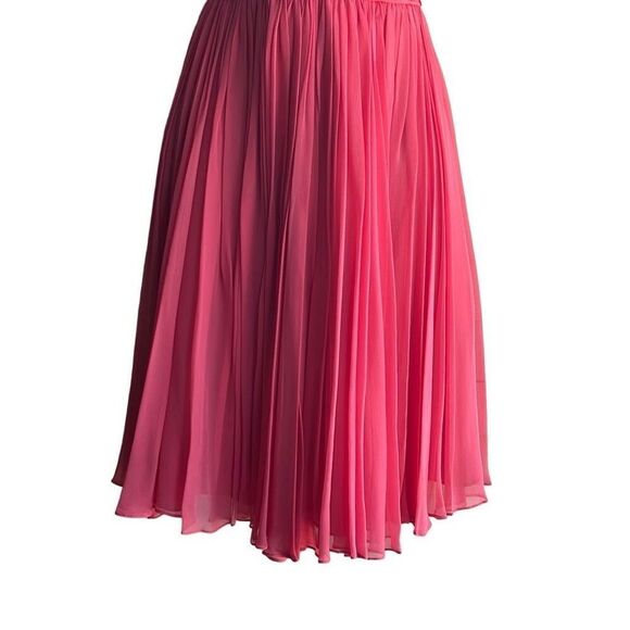 Marchesa Notte Pink 100% Silk Cocktail Dress Pleated Fit Flare NWT Sz 8 $850 - Picture 6 of 16